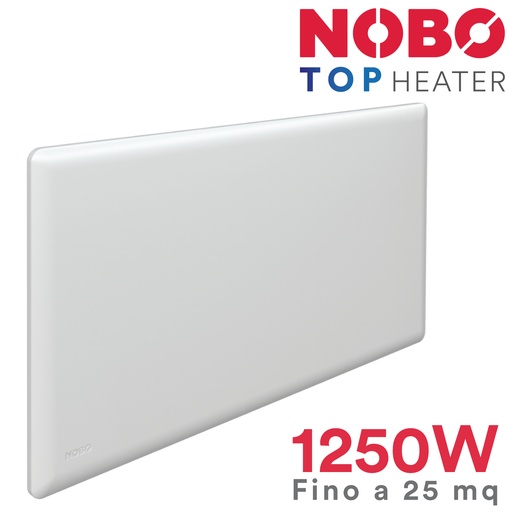 [E82440012] Radiatore elettrico norvegese NOBO 1250W per ambienti fino a 25 m² (include termostato NCU-2Te)