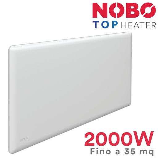 [E82440020] Radiador elétrico de baixo consumo NOBO norueguês | 2000 W | até 35 m² ( incluindo o termostato NCU-2Te ) 