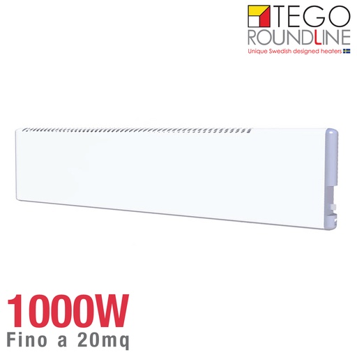 [E8511670] Radiatore svedese TEGO 1000W basso consumo | h. 20cm | fino 20 m²