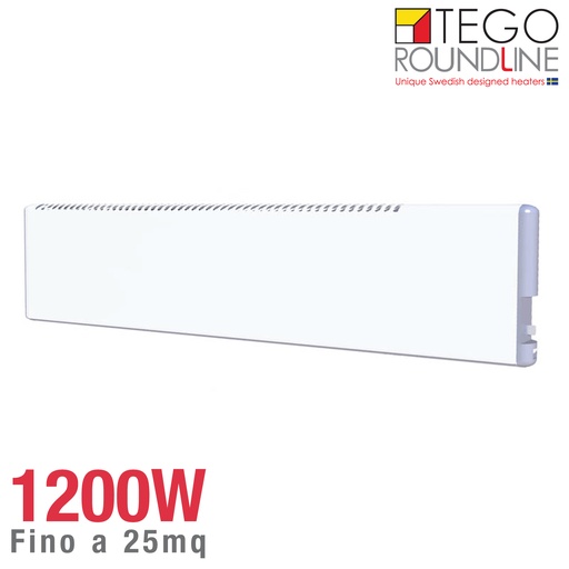 [E8511672] Radiatore svedese TEGO 1200W basso consumo | h. 20cm | fino 25 m²