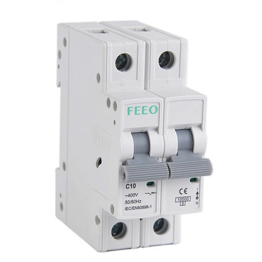 [FE716-2PAC] Interruttore magnetotermico 2 poli 16A 240V AC Curva C 10KA | FEEO