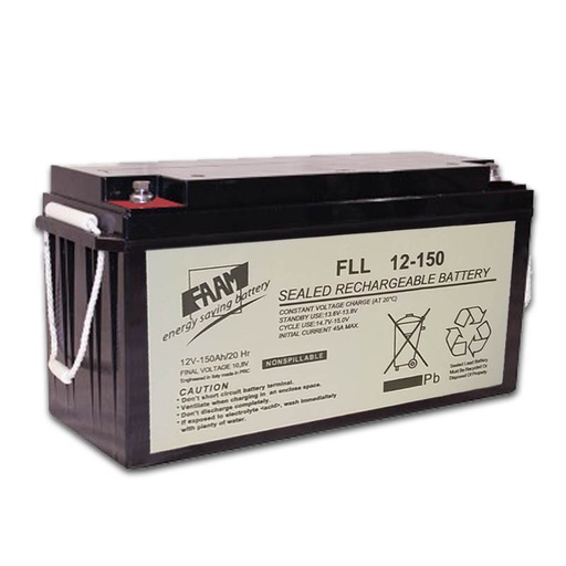 [FLL12-150] Batteria AGM piombo 150Ah 12V ermetica piastra piana | 1000 cicli | FAAM