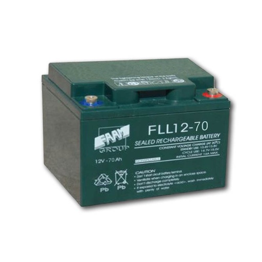 [FLL12-70] Batteria AGM piombo 70Ah 12V ermetica piastra piana | 1000 cicli | FAAM