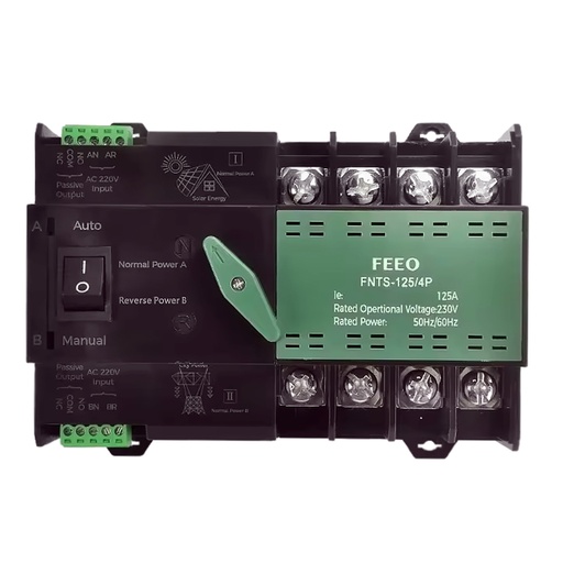 [FNTS-125PV-4P] Commutatore ATS automatico e manuale trifase per fotovoltaico | FEEO