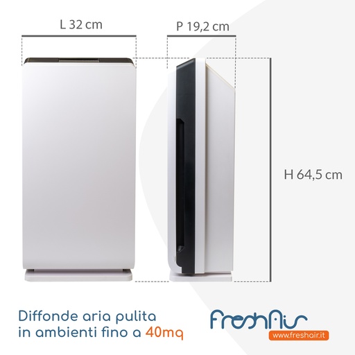 [FRE-40] Purificatore d'aria Fresh Air 40 | Hepa, UV, Ioni, Ozono | fino 40 m² | FreshAir