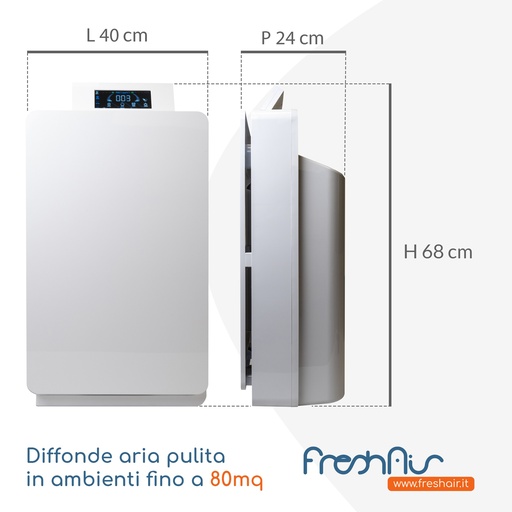[FRE-80] Purificatore d'aria Fresh Air 80 | Hepa, UV, Ioni, Ozono | fino 80 m² | FreshAir