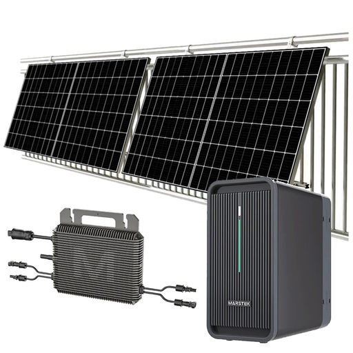 [KIT08KWCEIBAT-M] Kit fotovoltaico da balcone con accumulo 2,2kWh ed inverter 800W Marstek conforme CEI0-21 | KIT08KWCEIBAT