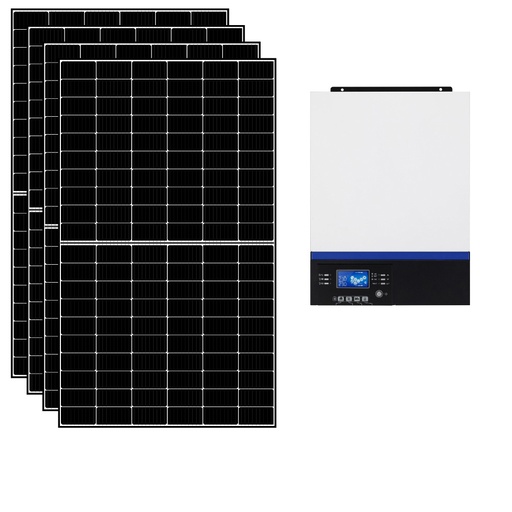 [KIT3KWED] Kit fotovoltaico ibrido 3 kWp con inverter All-in-One 5000W 48V MPPT senza accumulo | KIT3KWED
