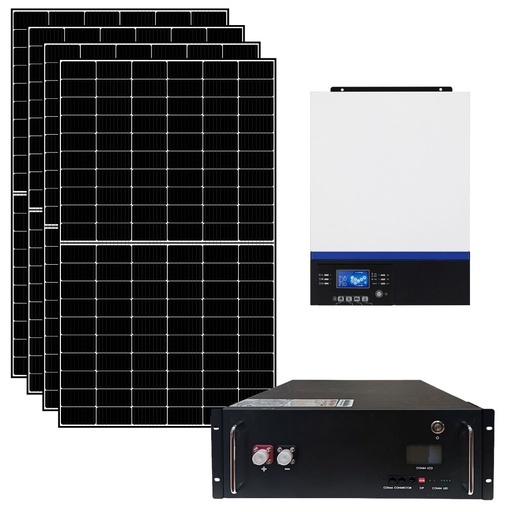 [KIT3KWSUP] Kit fotovoltaico ibrido 3 kWp con inverter All-in-One 5000W 48V MPPT e Supercondesatore | KIT3KWSUP