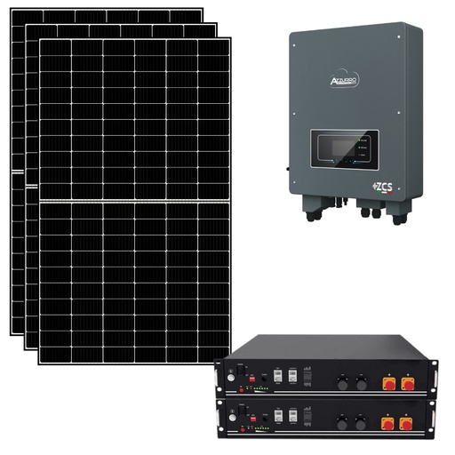 [KITHYD3-4.8] Kit fotovoltaico 3 kWp con accumulo 4,8 kWh con pannelli, inverter Zucchetti e batterie Pylontech
