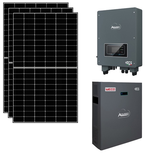 [KITHYD3-WEC] Kit fotovoltaico 3 kWp con accumulo 4,95 kWh con pannelli, inverter Zucchetti e battery pack WECO