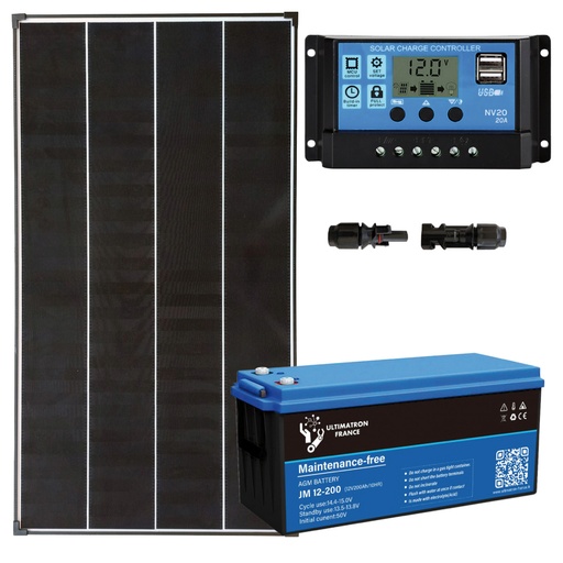[KITPLUS170] Kit fotovoltaico ad isola 170Wp per luoghi isolati | STARTER+170