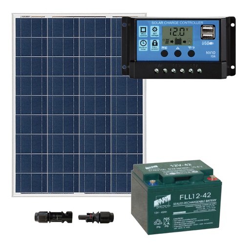 [KITPLUS80] Kit fotovoltaico ad isola 80Wp per luoghi isolati | STARTER+80