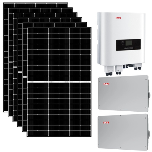 [KITSAJ6-10] Kit fotovoltaico 6 kWp con accumulo 10 kWh con pannelli, inverter SAJ e batterie SAJ