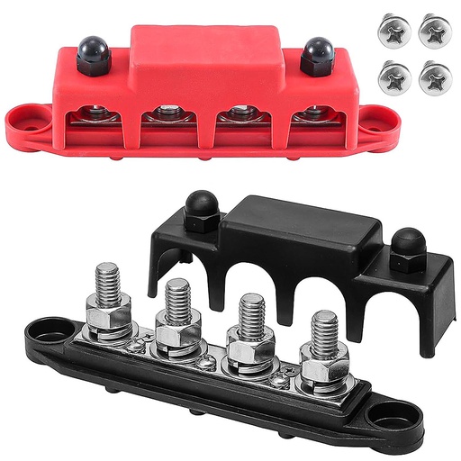 [LIT-BUS4] Coppia di barre di distribuzione per parallelo batterie a 4 vie 48V 250A