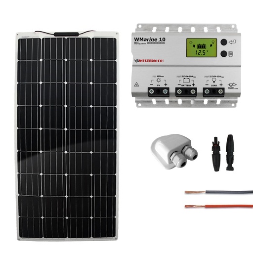[NAUM150] Kit fotovoltaico per nautica con pannello semi-flessibie 150Wp mono | NAUM150