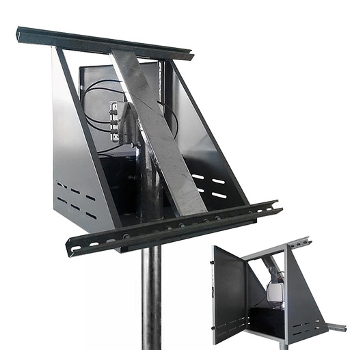 [TPC100] Supporto testapalo per pannelli fotovoltaici con vano batterie e profili