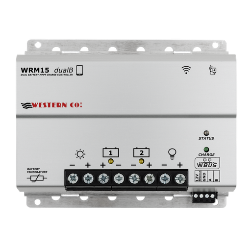 [WRM15-2] Regolatore di carica 15A 12/24V dual battery Bluetooth | WRM15 dualB | Western Co.