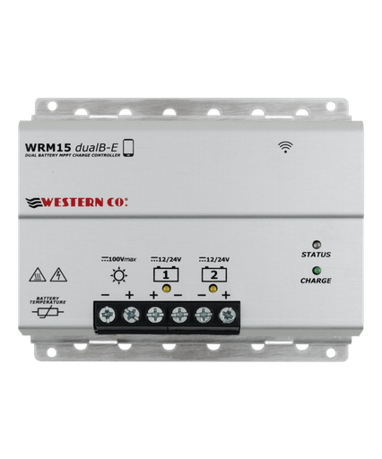 [WRM15-2E] Regolatore di carica 15A 12/24V dual battery Bluetooth | WRM15 dualB-E | Western Co.