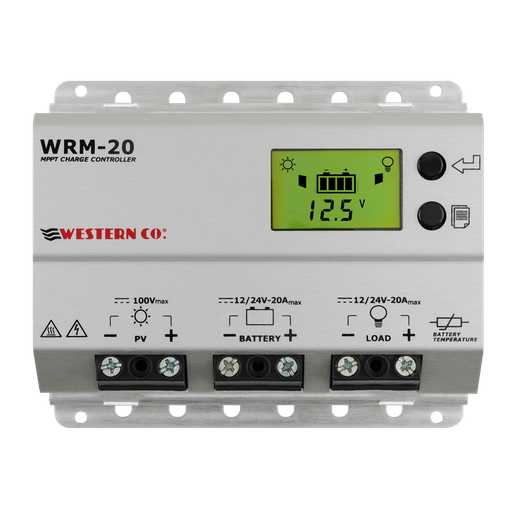 [WRM20+] Regolatore di carica MPPT 20A 12/24V  con porta RS485| WRM20+ | Western Co.