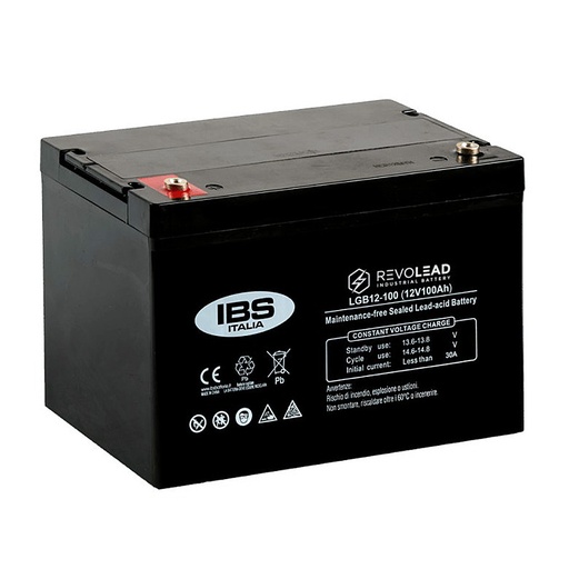 [LGB12-100] Batteria Piombo AGM piastra piana 100Ah 12V senza manutenzione | REVOLEAD