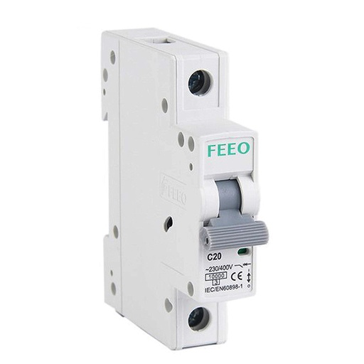 [FE716-1PAC] Interruttore magnetotermico 1 polo 16A 240V AC Curva C 10KA | FEEO