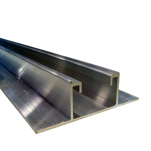 [FVD100036] Profilo FVP-200 (FLAT) 3,60mt alluminio per fissaggio pannelli fotovoltaici su LAMIERA GRECATA | FV Power